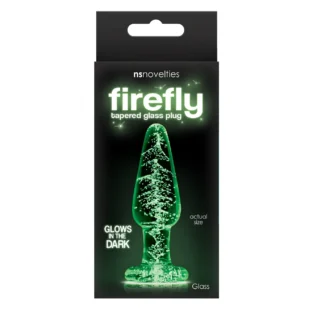 Анальна пробка скляна NS Novelties, що світиться FIREFLY GLASS TAPERED PLUG SMALL CLEAR