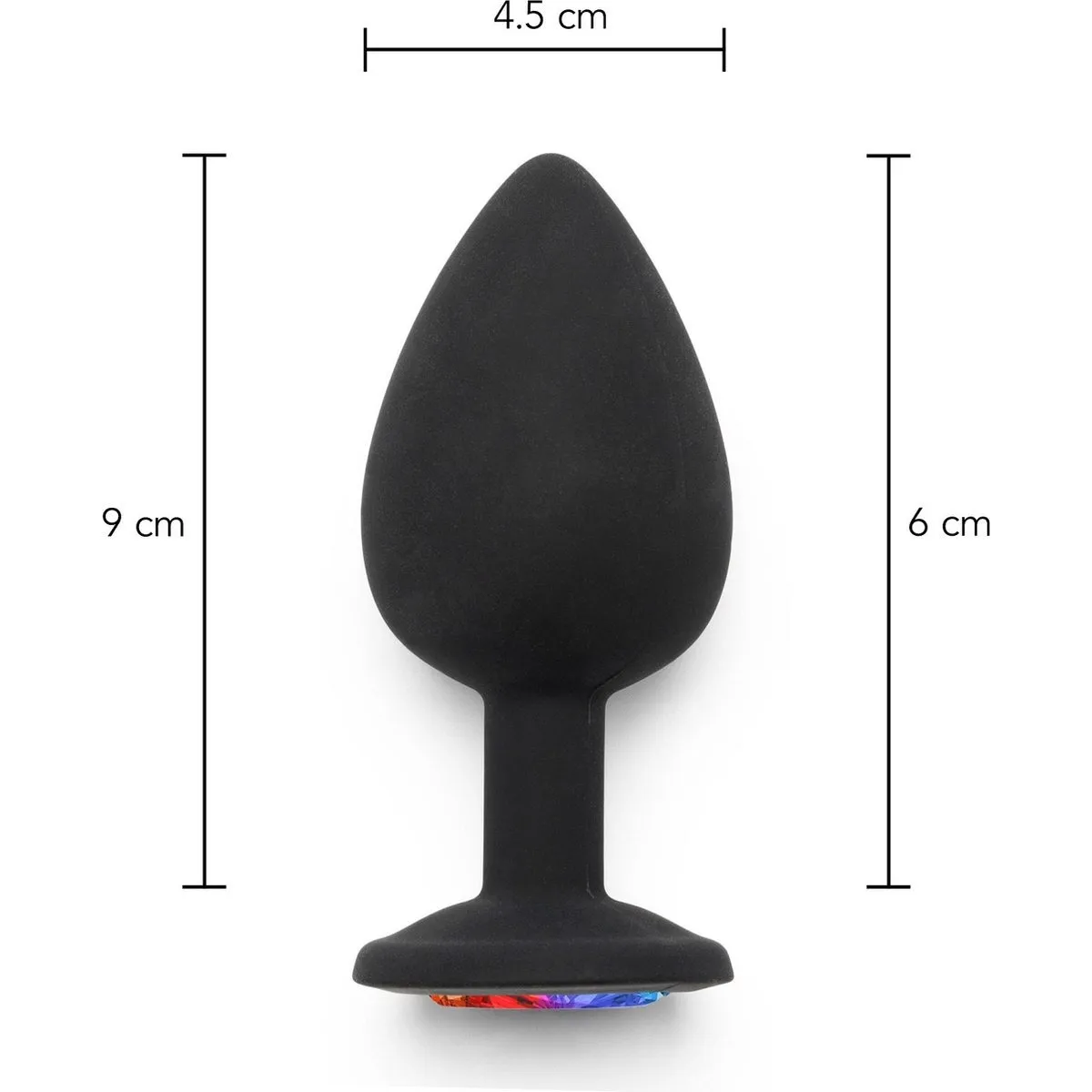 Анальна пробка Toy Joy Rainbow Booty Jewel з райдужним кристалом, чорний, Large 5 Анальна пробка Toy Joy Rainbow Booty Jewel з райдужним кристалом, чорний, Large - Зображення 3
