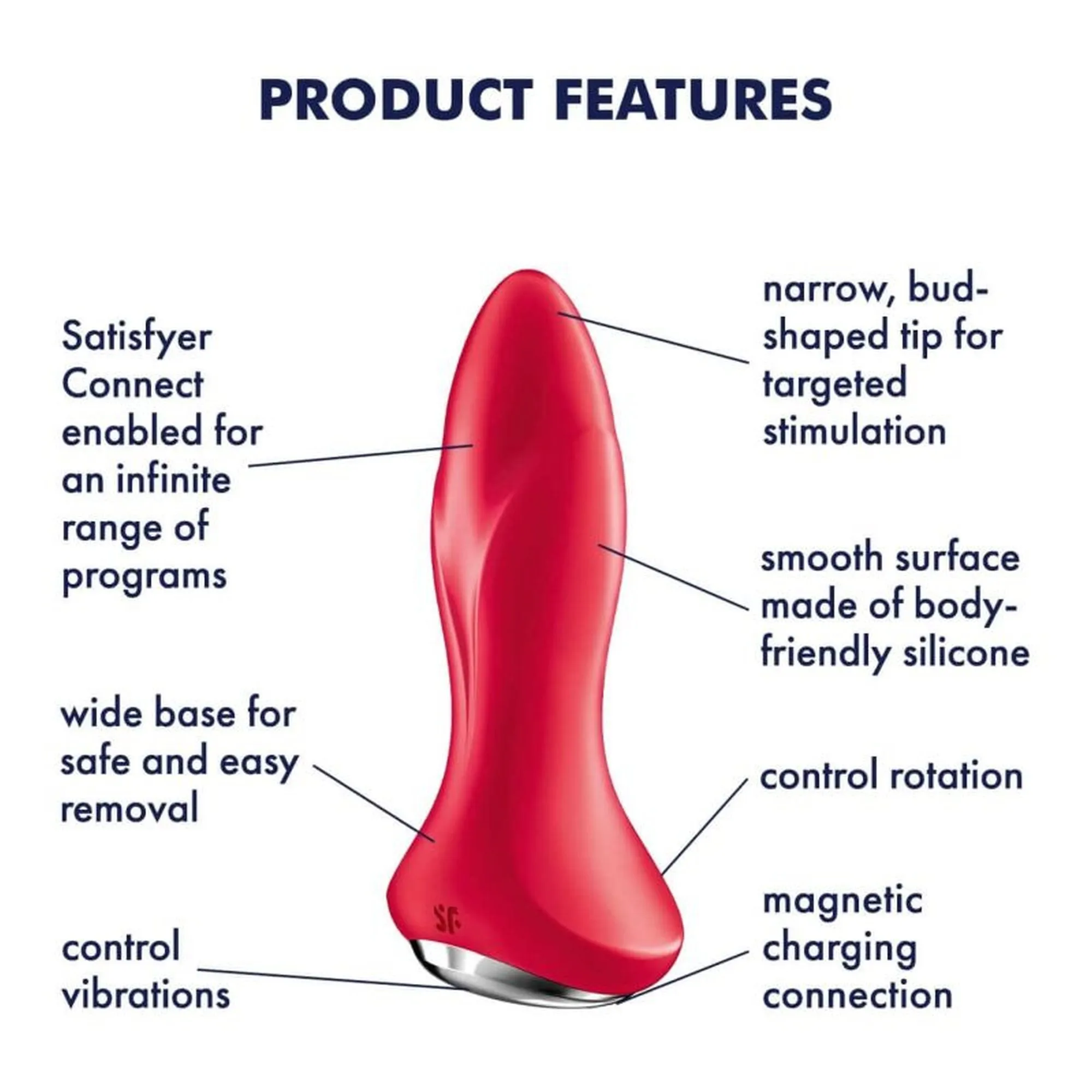 Анальна смарт-пробка з кульками, що обертаються Satisfyer Rotator Plug 1, червоний 10 Анальна смарт-пробка з кульками, що обертаються Satisfyer Rotator Plug 1, червоний - Зображення 8