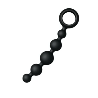 Анальний ланцюжок Joy Division Joyballs anal wave, силіконовий, чорний, 17.5 см