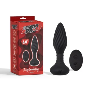 Анальна пробка з кульками на пульті Chisa Frisky Beaded Plug, чорний