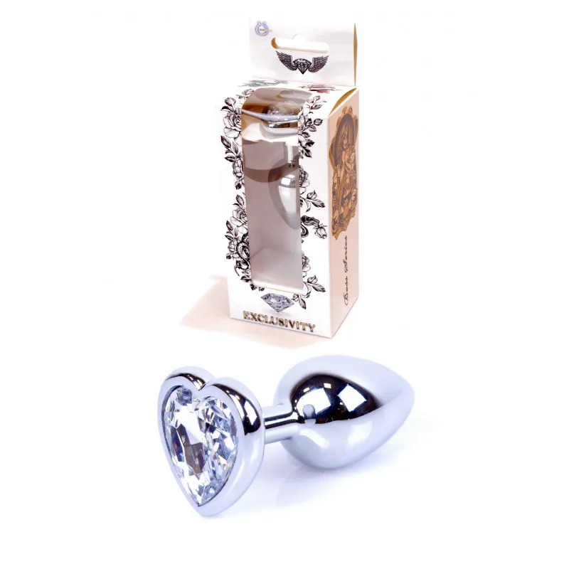Анльна пробка Plug-Jewellery Silver Heart PLUG- Clear 3 Анльна пробка Plug-Jewellery Silver Heart PLUG- Clear