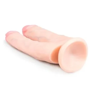 Двойной фаллоимитатор на присоске Easytoys, бежевый, 18 х 3.8 см 9 Двойной фаллоимитатор на присоске Easytoys, бежевый, 18 х 3.8 см - Зображення 3