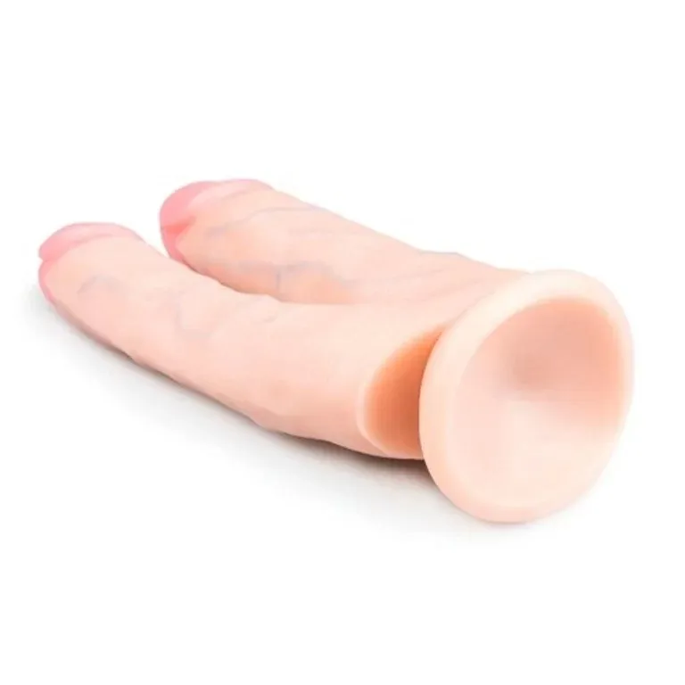 Двойной фаллоимитатор на присоске Easytoys, бежевый, 18 х 3.8 см 5 Двойной фаллоимитатор на присоске Easytoys, бежевый, 18 х 3.8 см - Зображення 3