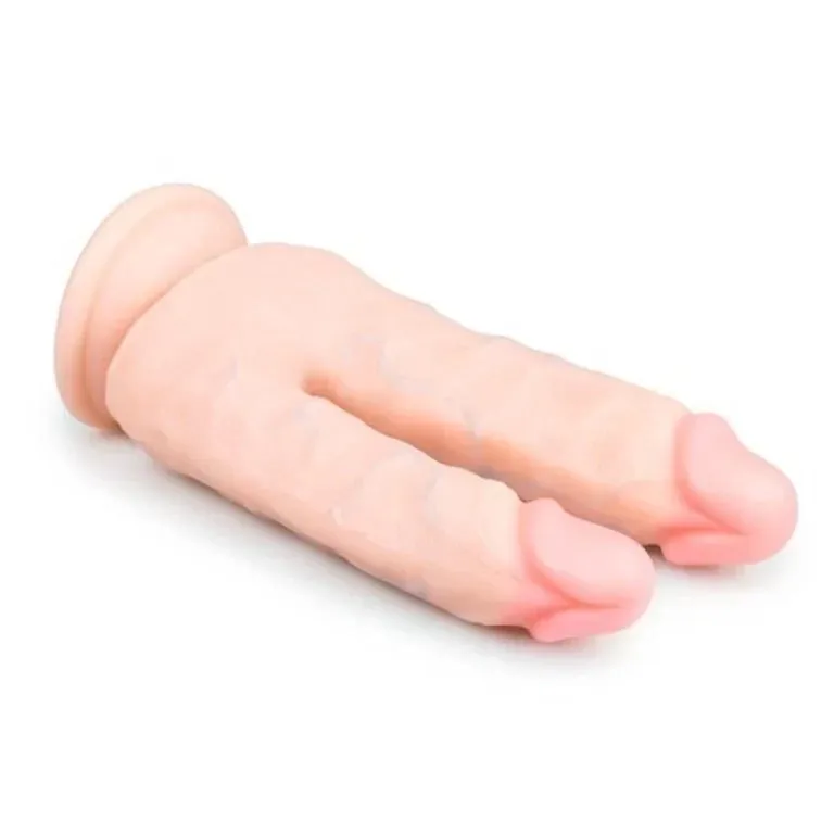 Двойной фаллоимитатор на присоске Easytoys, бежевый, 18 х 3.8 см 4 Двойной фаллоимитатор на присоске Easytoys, бежевый, 18 х 3.8 см - Зображення 2