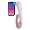 Зображення Подвійний смарт вібратор з функцією нагріву Satisfyer Heat Wave Connect App Mauve ніжно-рожевий