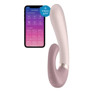 Подвійний смарт вібратор з функцією нагріву Satisfyer Heat Wave Connect App Mauve ніжно-рожевий