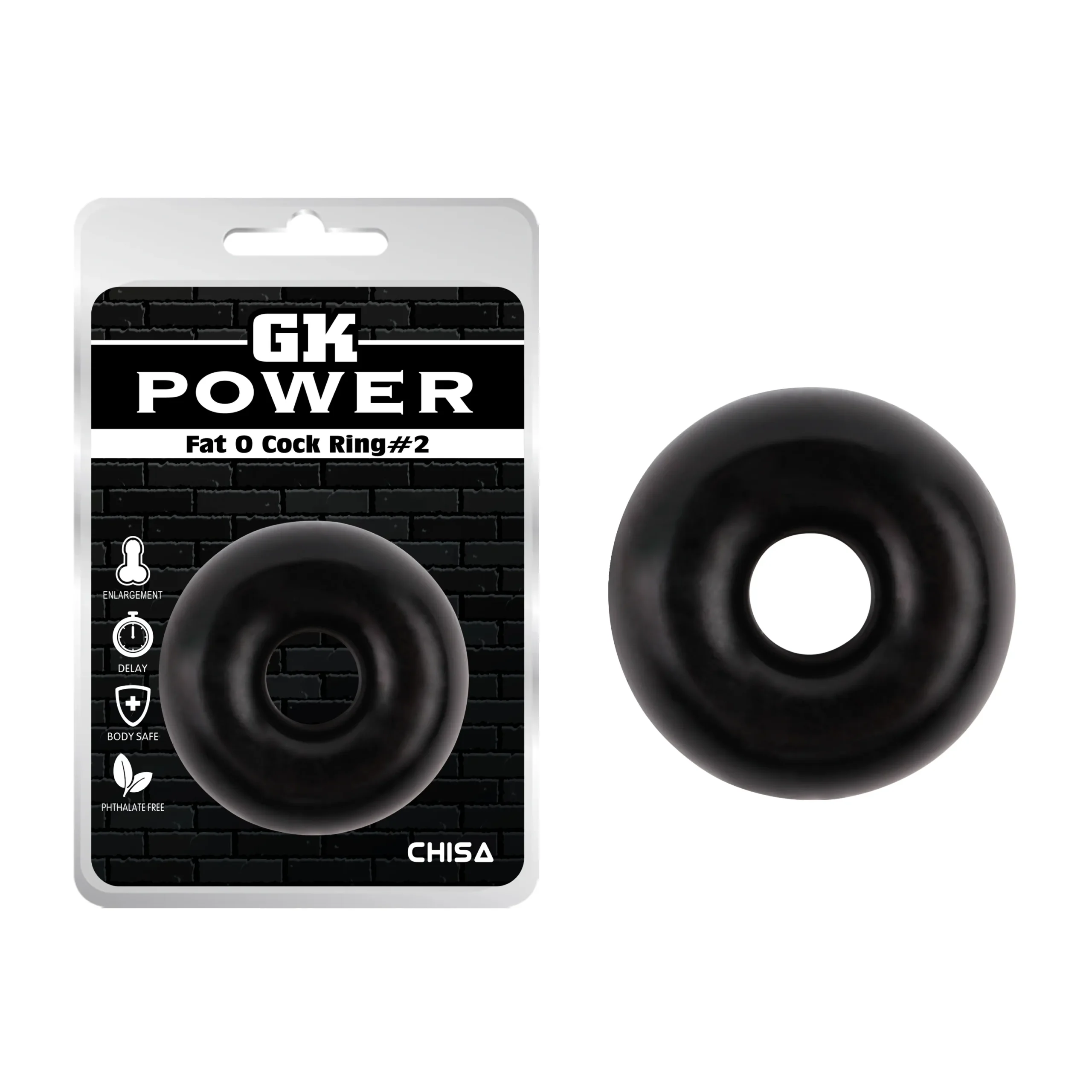 Ерекційне кільце Chisa GK Power Fat O Cock Ring # 2, чорне 3 Ерекційне кільце Chisa GK Power Fat O Cock Ring # 2, чорне