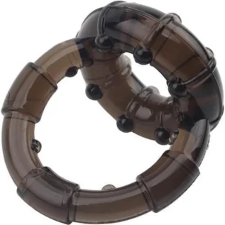 Ерекційне кільце Chisa GK Power Dual Enhancement Ring з рельєфною поверхнею, чорне - Зображення 5