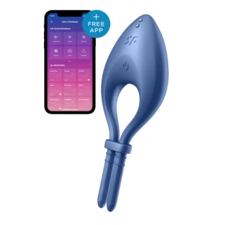 Ерекцинне віброкільце з функцією керування телефоном Satisfyer Bullseye синій
