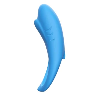 Alternative view of Ерекційне кільце з вібрацією Shark light blue