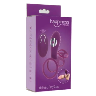 Ерекційне вібро кільце ToyJoy Halo Halo C-Ring Sleeve з кліторальним відростком, фіолетове - Зображення 8