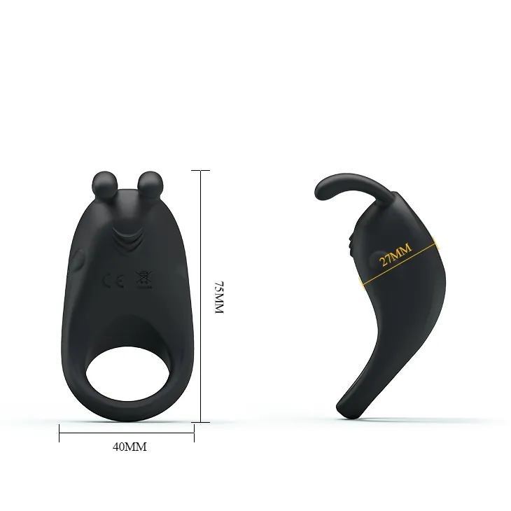 Ерекційне віброкільце Pretty Love Rabbit Vibrator з кліторальною стимуляцією, чорне 10 Ерекційне віброкільце Pretty Love Rabbit Vibrator з кліторальною стимуляцією, чорне - Зображення 8