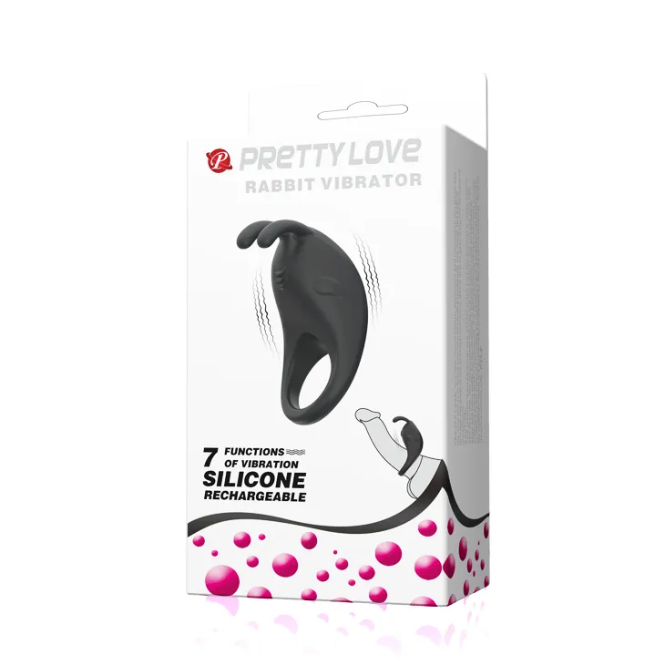 Ерекційне віброкільце Pretty Love Rabbit Vibrator з кліторальною стимуляцією, чорне 11 Ерекційне віброкільце Pretty Love Rabbit Vibrator з кліторальною стимуляцією, чорне - Зображення 9