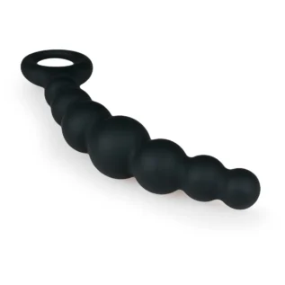 Alternative view of Анальні намисто Beaded Anal силіконові, чорні, 19 см