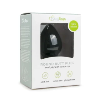 Анальна пробка з присоскою Round Butt Plug чорна, 8.5 см х 4 см - Зображення 4