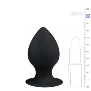 Анальна пробка з присоскою Round Butt Plug чорна, 8.5 см х 4 см - Зображення 3