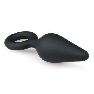 Alternative view of Анальна пробка зі стоппером-кільцем Easytoys, силіконова, чорна, 12 х 3.5 см