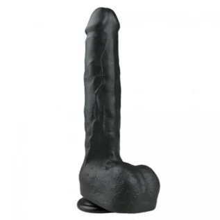 Фалоімітатор гігант EASYTOYS REALISTIC DILDO BLACK 29.5 CM