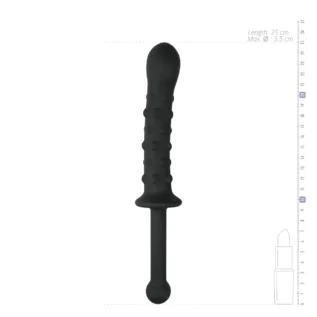 Фалоімітатор з ручкою The Handler Black, чорний, 25 см - Зображення 4