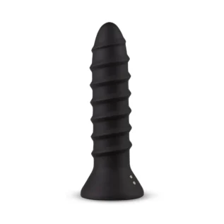 Вібратор анальний із рельєфом EasyToys Screwed чорний, S