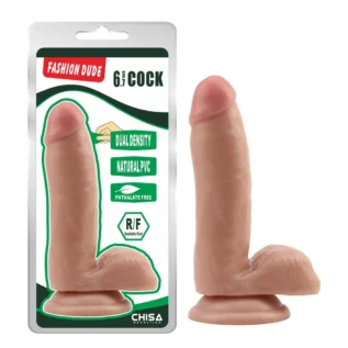 Фалоімітатор реалістичний з мошонкою Chisa Fashion Dude 6.7 Cock на присосці, бежевий