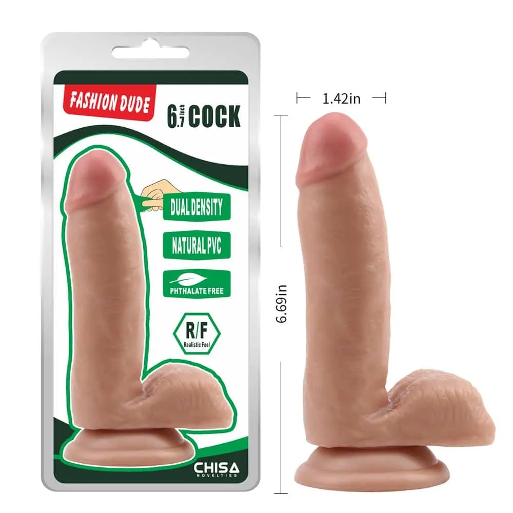 Фалоімітатор реалістичний з мошонкою Chisa Fashion Dude 6.7 Cock на присосці, бежевий 9 Фалоімітатор реалістичний з мошонкою Chisa Fashion Dude 6.7 Cock на присосці, бежевий - Зображення 7