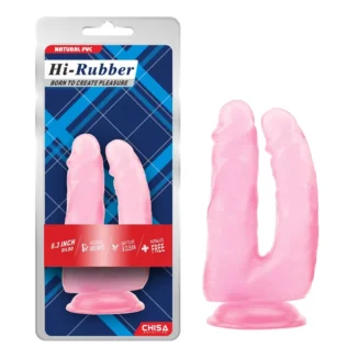 Фалоімітатор для подвійного проникнення Chisa Hi-Rubber, рожевий