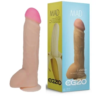 Фалоімітатор реалістичний з мошонкою EGZO MAD Ciberskin Lover на присосці