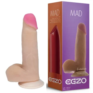 Фалоімітатор реалістичний з мошонкою EGZO MAD Ciberskin Pushy Lover на присосці
