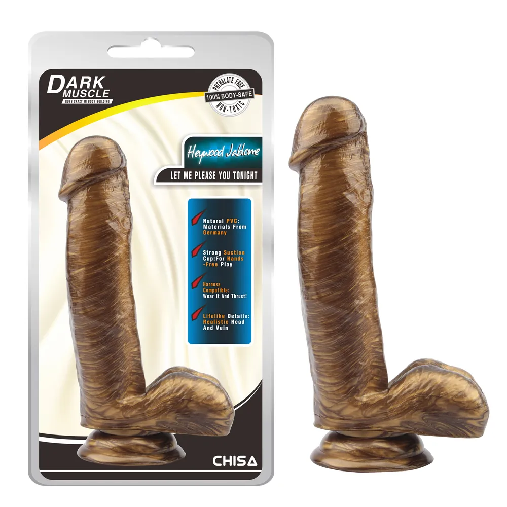 Фалоімітор реалістичний на присосці Chisa Dark Muscle, золотистий 3 Фалоімітор реалістичний на присосці Chisa Dark Muscle, золотистий