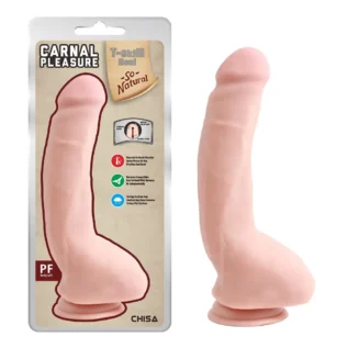 Фалоімітатор реалістичний з мошонкою Chisa T-skin ReaL Carnal Pleasure на присосці, тілесний