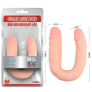 Фалоімітатор подвійний Chisa Ballsy Super Cock Her-Her Overlap #02, бежевий 11 Фалоімітатор подвійний Chisa Ballsy Super Cock Her-Her Overlap #02, бежевий - Зображення 5