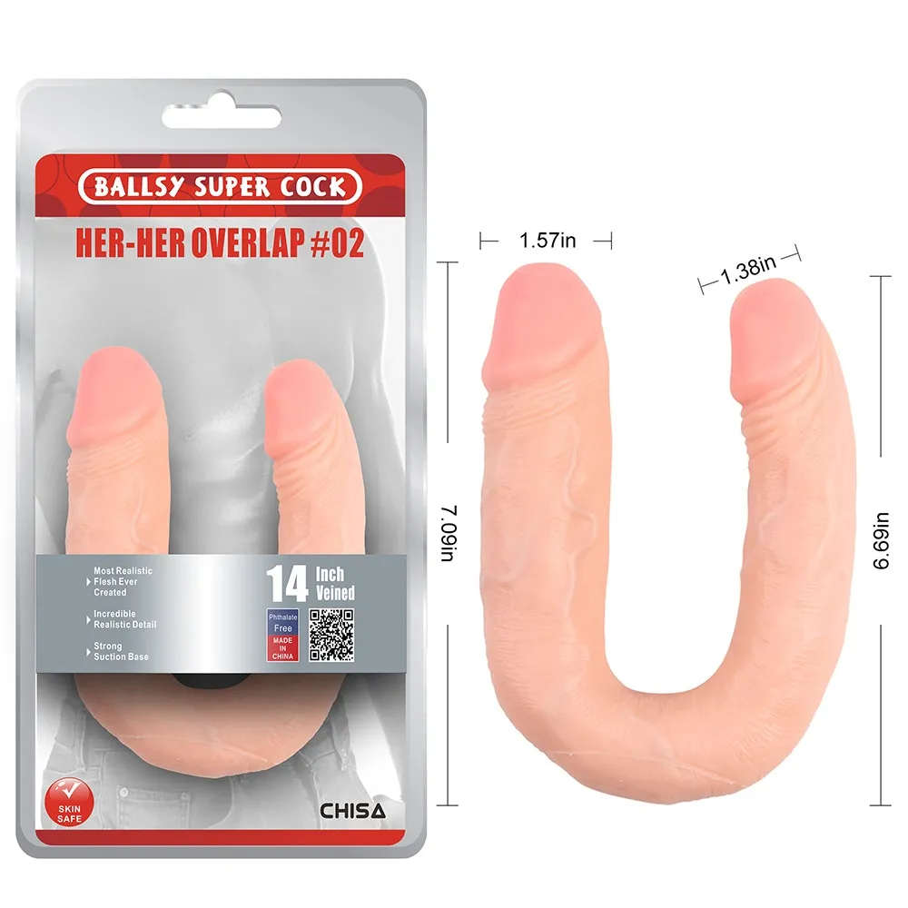 Фалоімітатор подвійний Chisa Ballsy Super Cock Her-Her Overlap #02, бежевий 7 Фалоімітатор подвійний Chisa Ballsy Super Cock Her-Her Overlap #02, бежевий - Зображення 5
