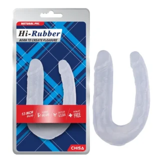 Фалоімітатор подвійний Chisa Hi-Rubber 13 Inch Dildo, прозорий
