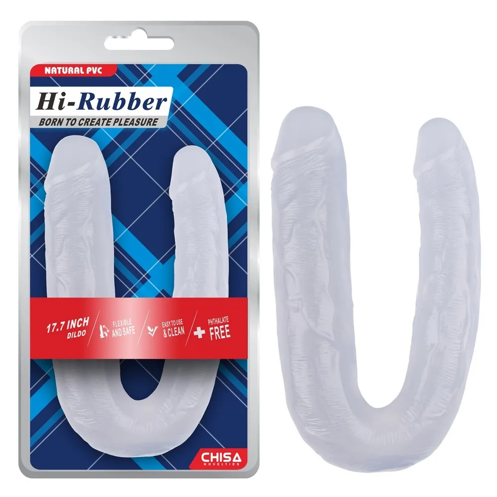 Фалоімітатор подвійний Chisa Hi-Rubber, прозорий 3 Фалоімітатор подвійний Chisa Hi-Rubber, прозорий