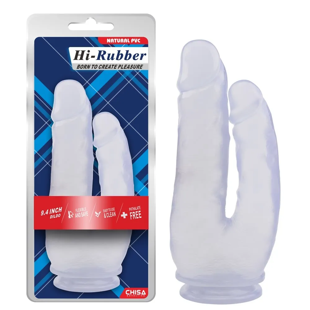 Фалоімітатор подвійний на присосці Chisa Hi-Rubber, прозорий 3 Фалоімітатор подвійний на присосці Chisa Hi-Rubber, прозорий