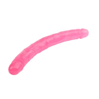 Фалоімітатор двосторонній рожевий Chisa Hi-Rubber 32,5 см * 3,5 см - Зображення 4