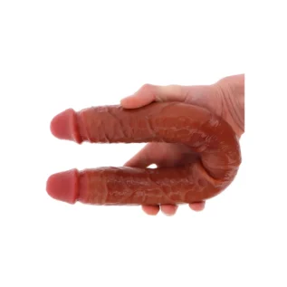Alternative view of Фалос двосторонній ToyJoy Get Real Skin з крайнім тілом, мулат