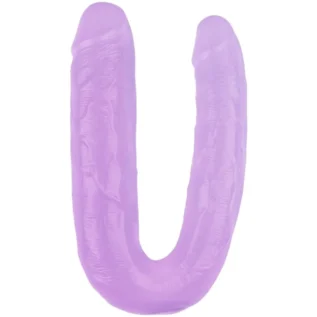 Фалоімітатор двосторонній Chisa Hi-Rubber, фіолетовий 45 см - Зображення 2