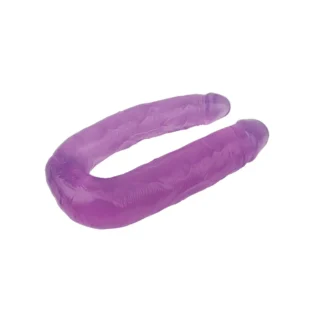 Фалоімітатор двосторонній Chisa Hi-Rubber, фіолетовий 45 см - Зображення 4