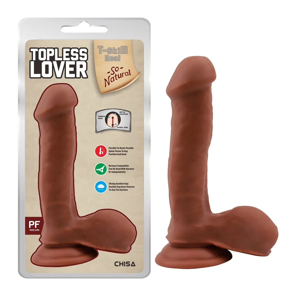 Фалоімітатор на присосці Chisa T-skin ReaL Topless Lover з мошонкою, мулат 3 Фалоімітатор на присосці Chisa T-skin ReaL Topless Lover з мошонкою, мулат