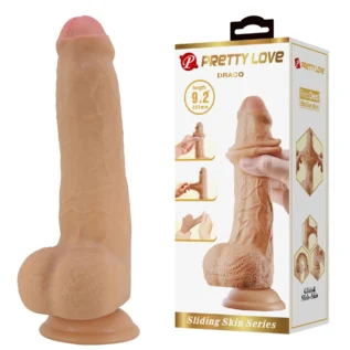 Фалоімітатор на присосці Pretty Love Darco зі ковзною шкірою, тілесний, 23.3 х 4.3 см