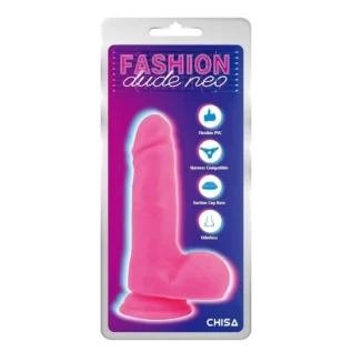 Фалоімітатор реалістичний Chisa Fashion Dude Neo Dual Density з присоскою, рожевий - Зображення 5