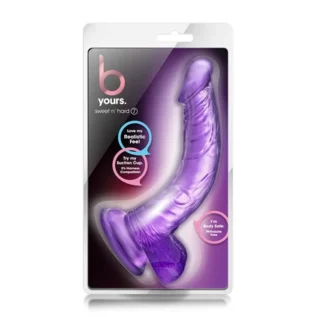 Фалоімітатор реалістичний з мошонкою Blush b-yours на присосці, фіолетовий - Зображення 4