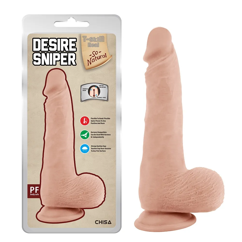 Фалоімітатор реалістичний з мошонкою Chisa T-skin ReaL Desire Sniper на присосці, тілесний 3 Фалоімітатор реалістичний з мошонкою Chisa T-skin ReaL Desire Sniper на присосці, тілесний