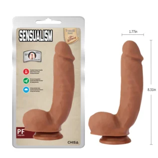 Фалоімітатор реалістичний з присоском Chisa T-Skin ReaL Sensualism, коричневий - Зображення 4