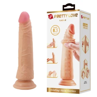 Фалоімітатор реалістичний, гнучкий Pretty Love Kable з рухомою шкірою, тілесний, 21 х 3.7 см