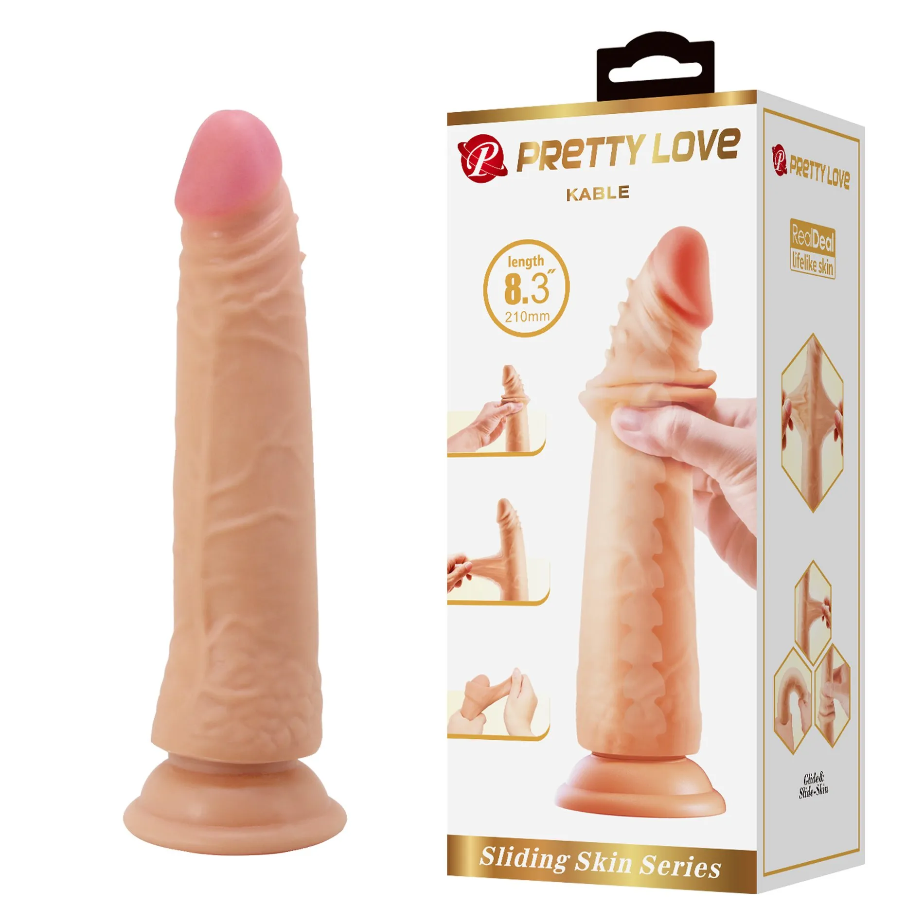 Фалоімітатор реалістичний, гнучкий Pretty Love Kable з рухомою шкірою, тілесний, 21 х 3.7 см 3 Фалоімітатор реалістичний, гнучкий Pretty Love Kable з рухомою шкірою, тілесний, 21 х 3.7 см