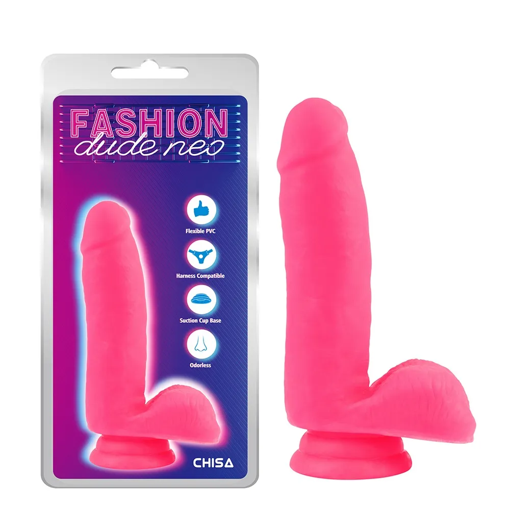 Фалоімітатор з мошонкою на присосці Chisa Fashion Dude Neo 17 см, рожевий 3 Фалоімітатор з мошонкою на присосці Chisa Fashion Dude Neo 17 см, рожевий